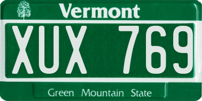 VT license plate XUX769