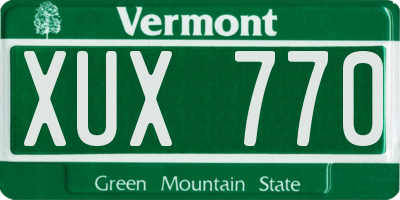 VT license plate XUX770