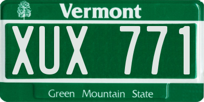 VT license plate XUX771