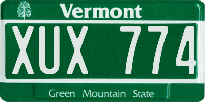 VT license plate XUX774