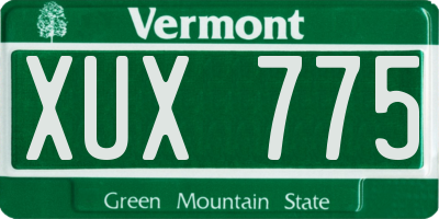 VT license plate XUX775