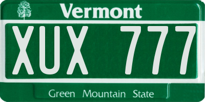 VT license plate XUX777