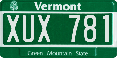VT license plate XUX781