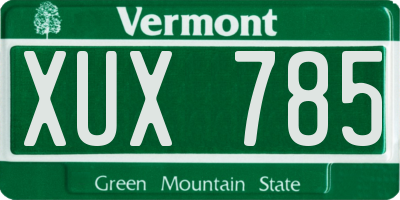 VT license plate XUX785