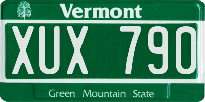 VT license plate XUX790