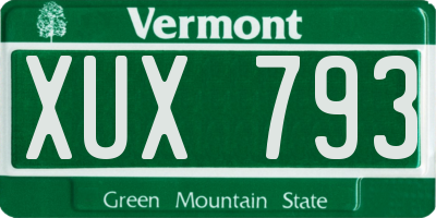 VT license plate XUX793