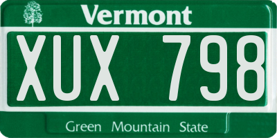 VT license plate XUX798