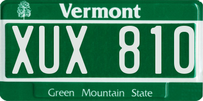 VT license plate XUX810