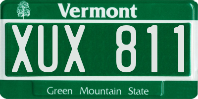 VT license plate XUX811