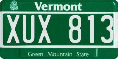 VT license plate XUX813