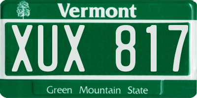 VT license plate XUX817