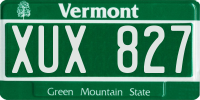 VT license plate XUX827