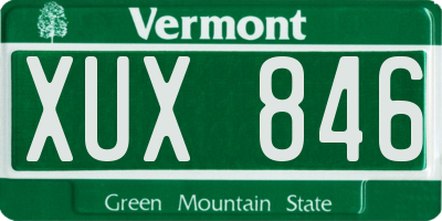 VT license plate XUX846