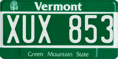 VT license plate XUX853