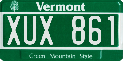VT license plate XUX861