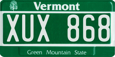 VT license plate XUX868