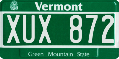 VT license plate XUX872
