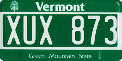 VT license plate XUX873