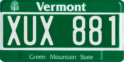 VT license plate XUX881