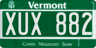 VT license plate XUX882
