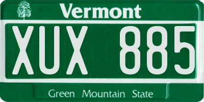 VT license plate XUX885