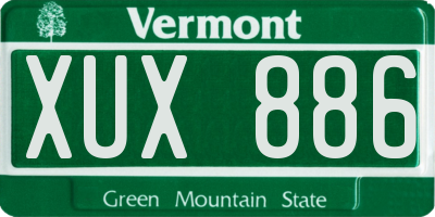 VT license plate XUX886