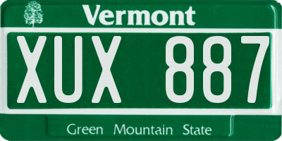 VT license plate XUX887