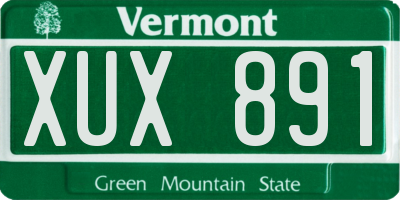 VT license plate XUX891