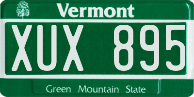 VT license plate XUX895
