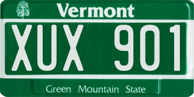 VT license plate XUX901