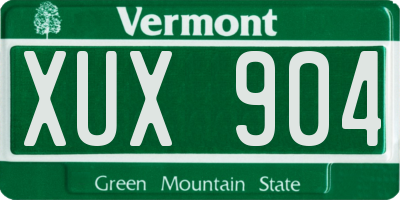 VT license plate XUX904