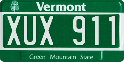 VT license plate XUX911