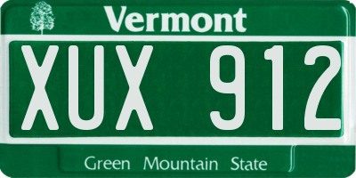 VT license plate XUX912