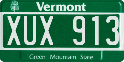 VT license plate XUX913