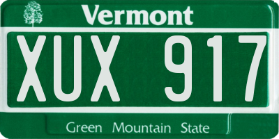 VT license plate XUX917
