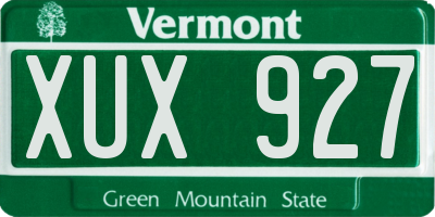 VT license plate XUX927