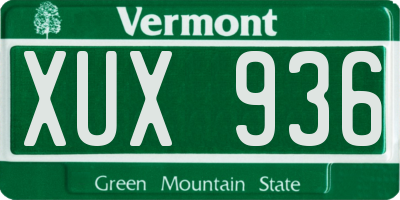 VT license plate XUX936