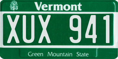 VT license plate XUX941