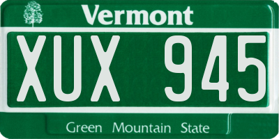 VT license plate XUX945