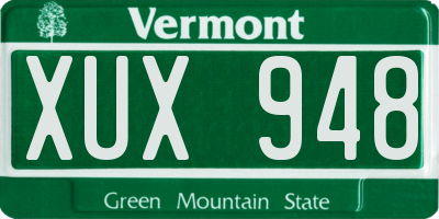 VT license plate XUX948