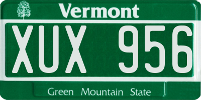 VT license plate XUX956