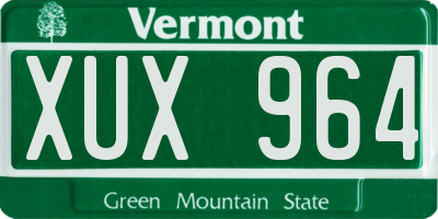 VT license plate XUX964