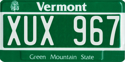 VT license plate XUX967