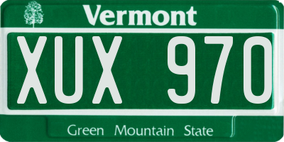 VT license plate XUX970