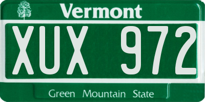 VT license plate XUX972