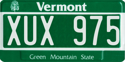 VT license plate XUX975