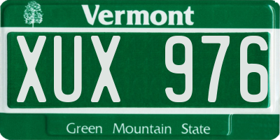 VT license plate XUX976