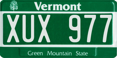 VT license plate XUX977
