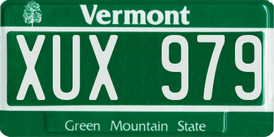 VT license plate XUX979
