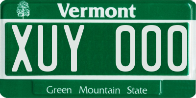 VT license plate XUY000